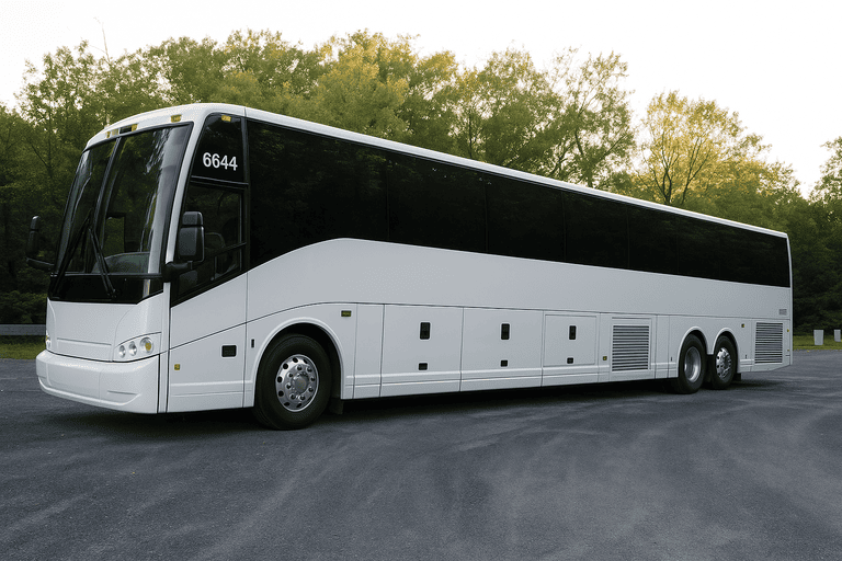 exterior of Plainfield Charter Bus coach bus