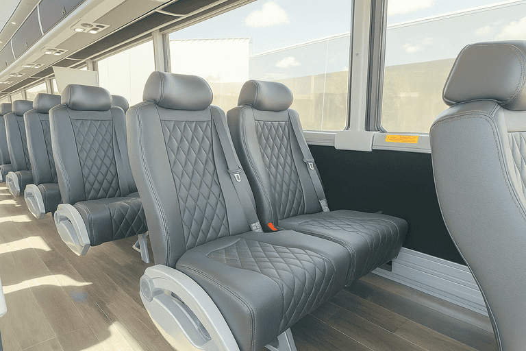 interior of Plainfield Charter Bus charter bus